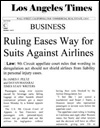 Ruling Eases Way for Suits Against Airlines | Reprinted from Los Angeles Times, December 1, 1998.