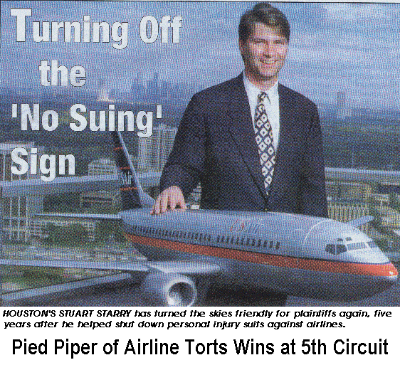 Pied Piper of Airline Torts wins at 5th Circuit | Reprinted from Texas Lawyer, May 1, 1995.